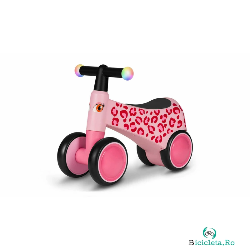 Lionelo - Bicicleta fara pedale, Sammy, Cu 4 roti, Din spuma EVA, Stabila, Manere moi, antiderapante, 12- 36 luni, Greutate maxima suportata 25 kg, Certificata EN 71-1:2014, EN 71-2:2011, EN 71-3:2019, Roz