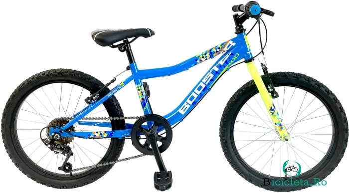 Bicicleta Copii Booster Plasma - 20 Inch, Albastru-Verde