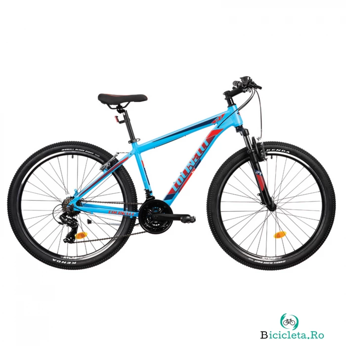 Bicicleta MTB Colinelli COL23, Marimea S, 27.5 inch, Albastru, Schimbator Shimano ST-EF500, 21 Viteze, Cadru Aluminiu, Frane V - Brake
