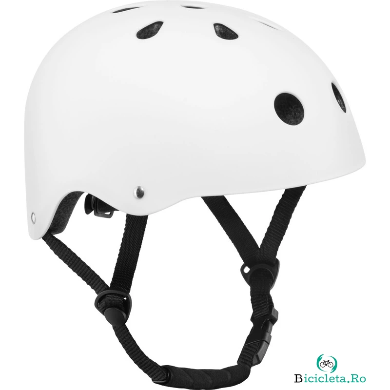 Lionelo - Casca pentru copii, Reglabila 50-56 cm, Din ABS si EPS, Conform cu standardul EN1078, Alb